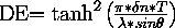 DE=tanh^2(PI*delta n*T / (lambda * sin theta))